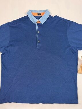Solemare Maus & Hoffman Men's XXL Blue Cotton Knit Short Sleeve Polo Shirt